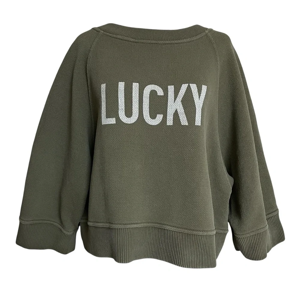Christian Dior Green Lucky Cropped Sweatshirt CD Logo Monogram With Bee 34 2 XS